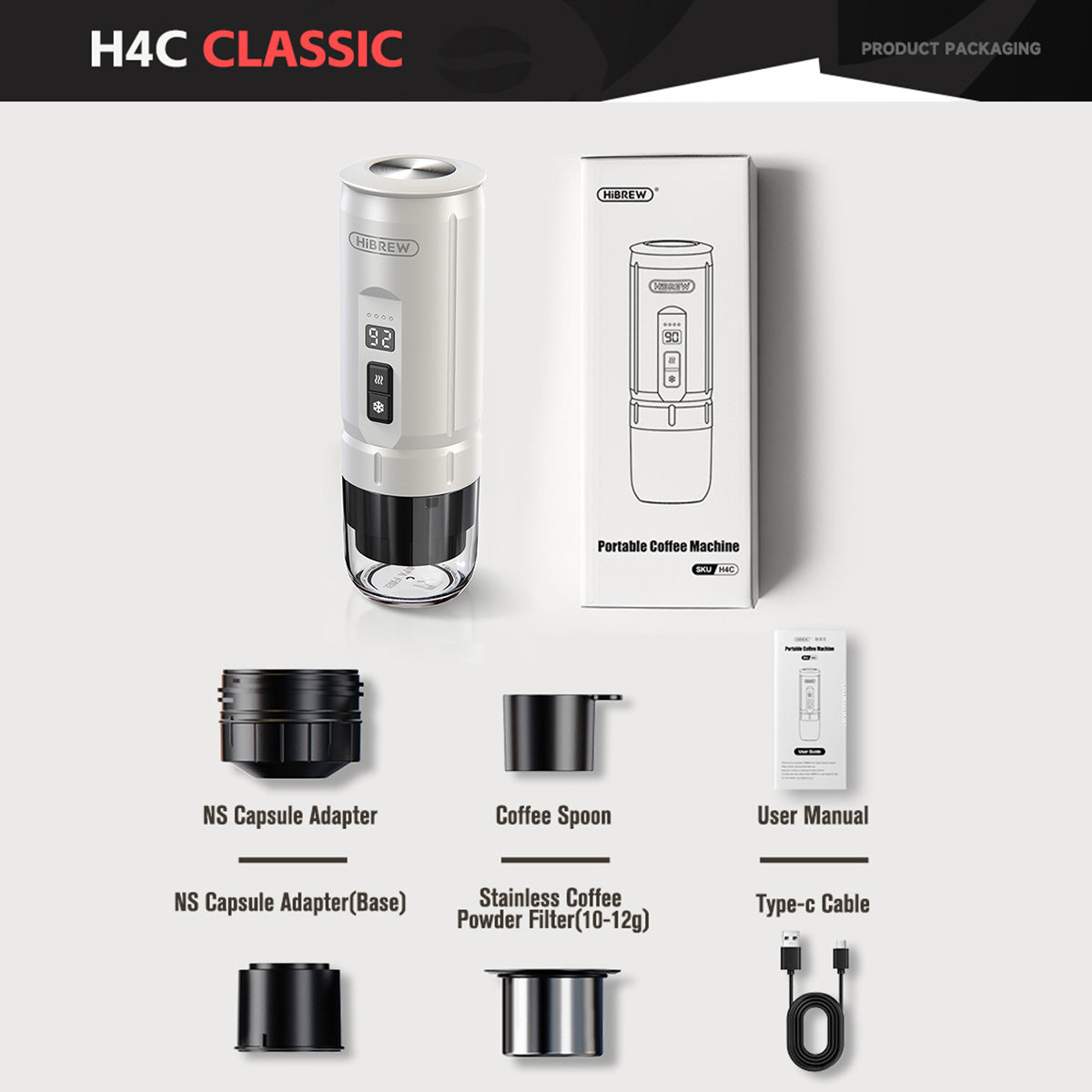 HiBREW H4C – Portable Espresso Maker with Detachable Battery