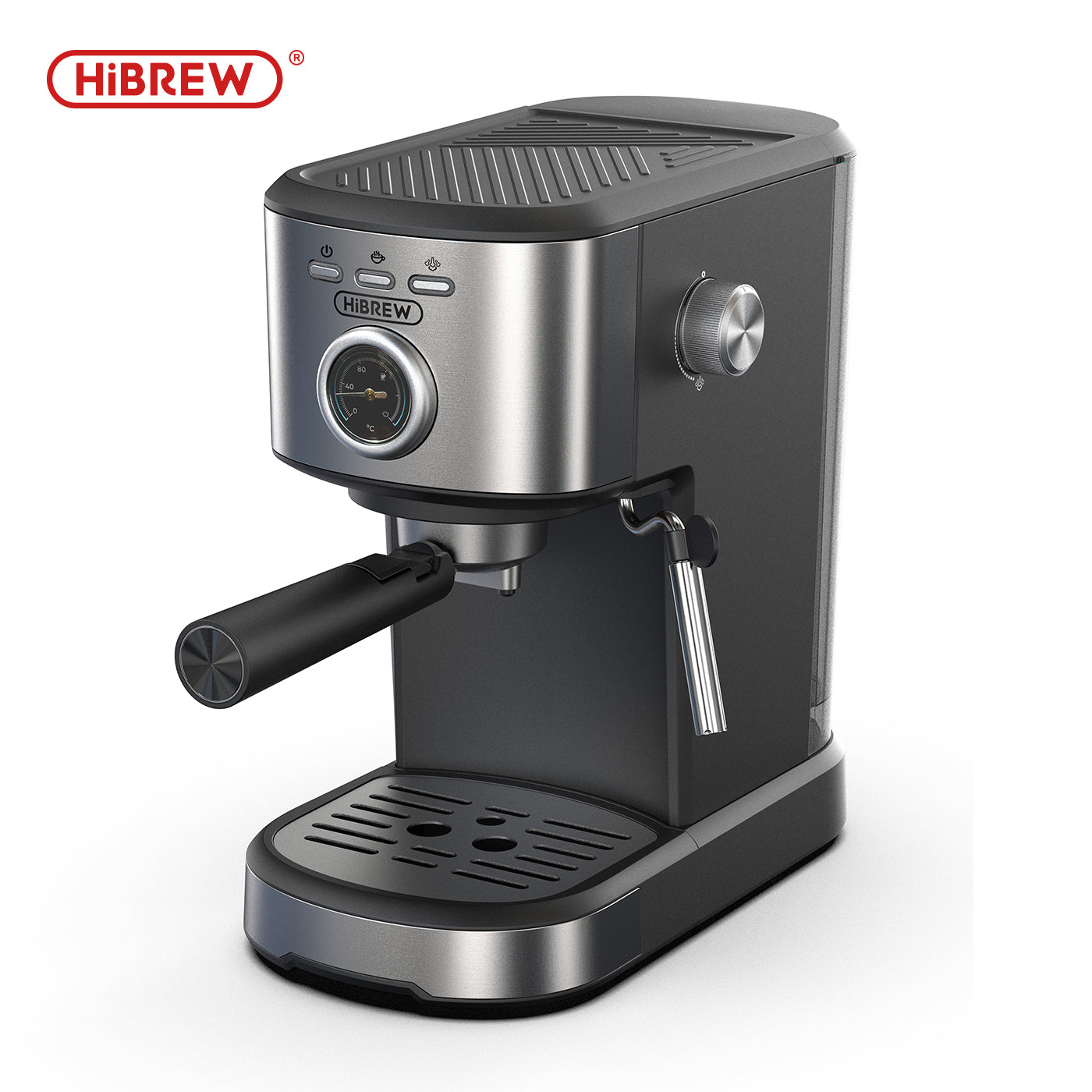 HiBREW H5A Kaffeemaschine – 15-Bar-Espressomaschine mit One-Touch-Extraktion und Milchaufschäumer