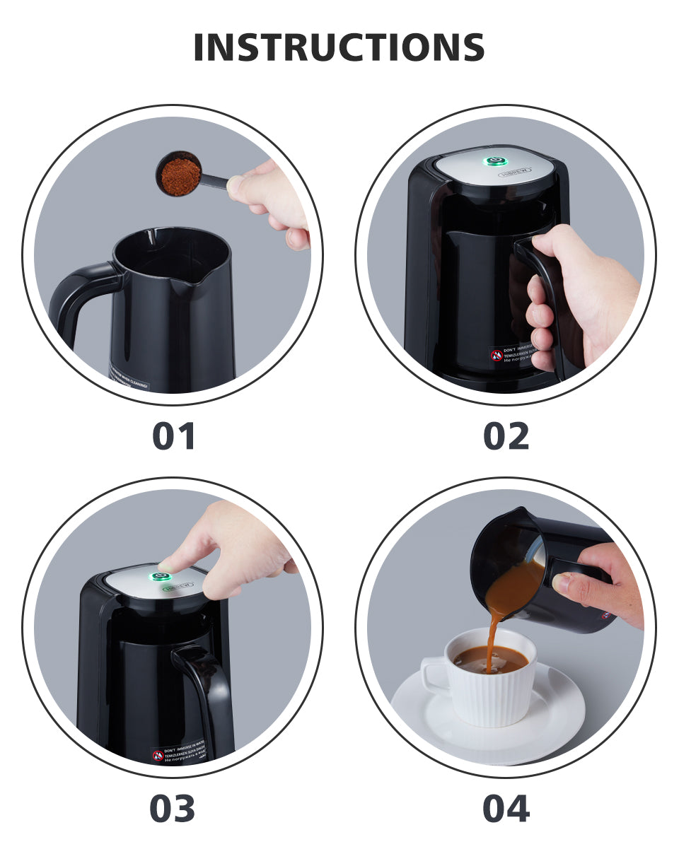 HiBREW Automatic Turkish Coffee Machine Electric Pot AC 220~240V Ground Coffee Maker H9