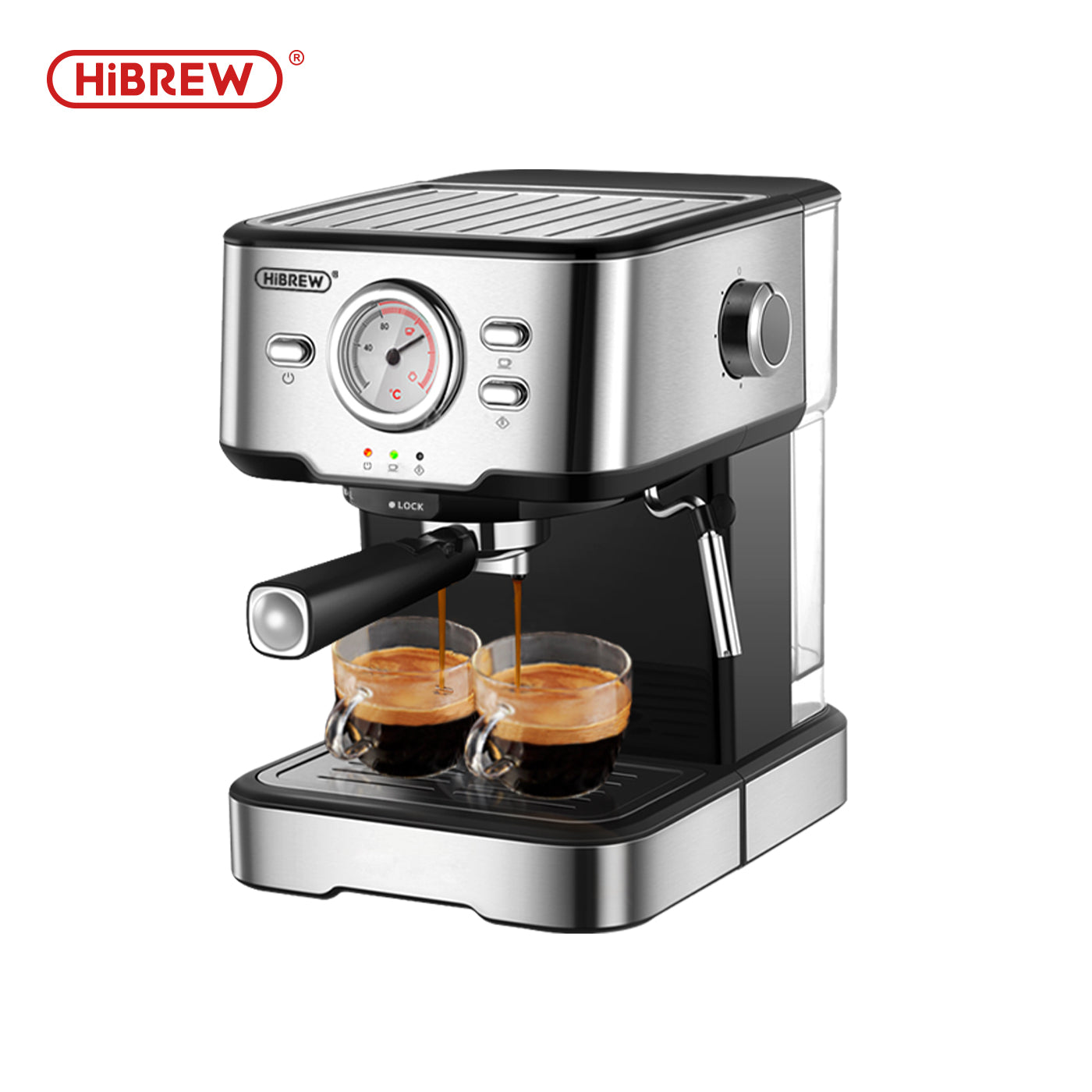 HiBREW 20 Bar Espresso inox Semi Automatic Coffee Machine Cafetera H5