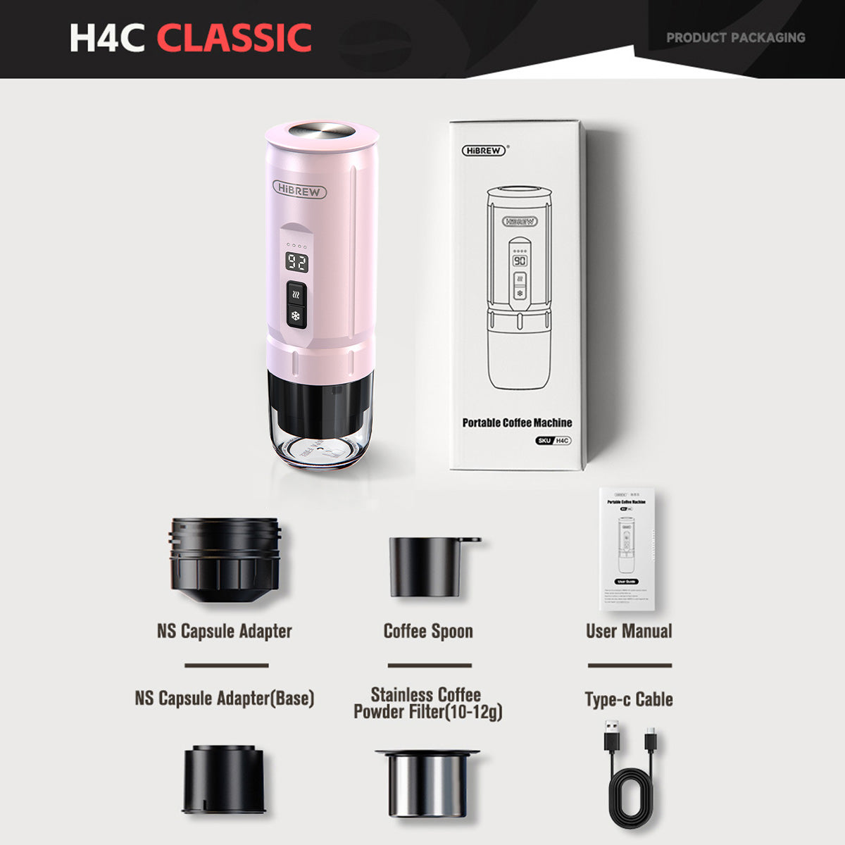 HiBREW H4C – Portable Espresso Maker with Detachable Battery