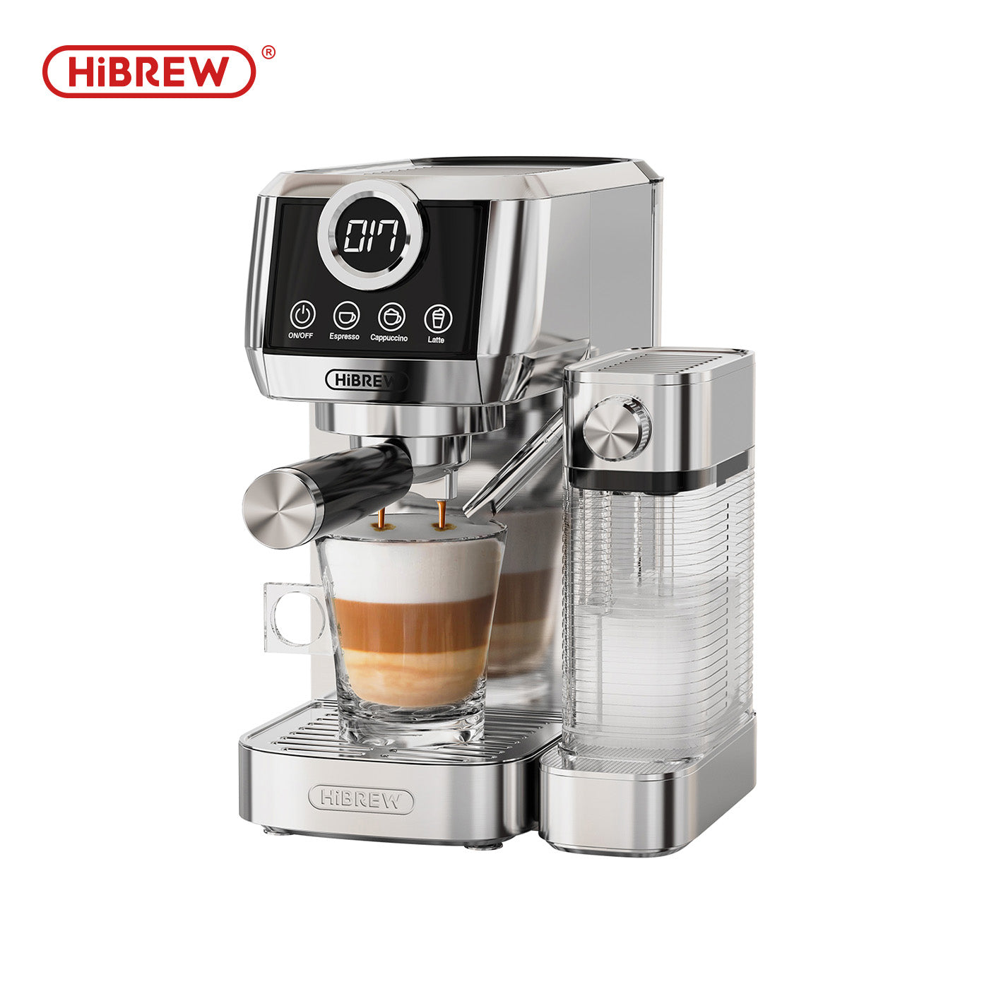 HiBREW Halbautomatische Kaffeemaschine aus Edelstahl H13A 